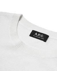 Мужской белый свитер с круглым вырезом от A.P.C.
