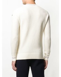 Мужской белый свитер с круглым вырезом от Moncler