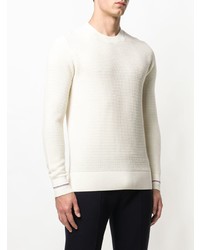Мужской белый свитер с круглым вырезом от Moncler