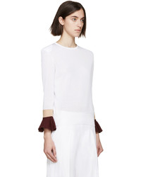 Женский белый свитер с круглым вырезом от Toga