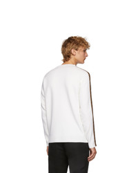 Мужской белый свитер с круглым вырезом от Fendi