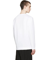 Мужской белый свитер с круглым вырезом от Fendi