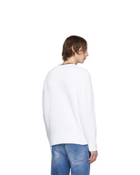 Мужской белый свитер с круглым вырезом от DSQUARED2