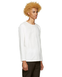 Мужской белый свитер с круглым вырезом от Lemaire