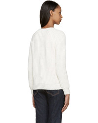Женский белый свитер с круглым вырезом от Earnest Sewn