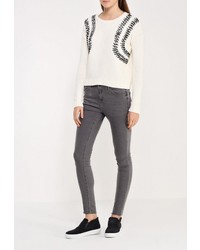 Женский белый свитер с круглым вырезом от Y.a.s