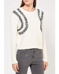 Женский белый свитер с круглым вырезом от Y.a.s