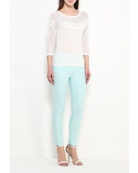 Женский белый свитер с круглым вырезом от Zarina