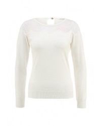 Женский белый свитер с круглым вырезом от Zarina