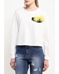 Женский белый свитер с круглым вырезом от Zeza