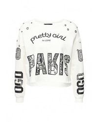 Женский белый свитер с круглым вырезом от Zeza