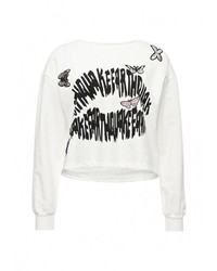 Женский белый свитер с круглым вырезом от Zeza