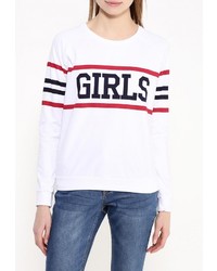 Женский белый свитер с круглым вырезом от Спартак