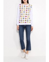 Женский белый свитер с круглым вырезом от Спартак