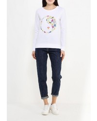 Женский белый свитер с круглым вырезом от Спартак