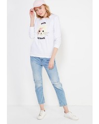 Женский белый свитер с круглым вырезом от Спартак