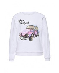 Женский белый свитер с круглым вырезом от Спартак