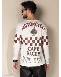 Мужской белый свитер с принтом от Rude Riders