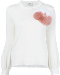 Женский белый свитер от Fendi