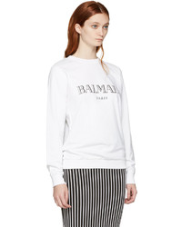 Женский белый свитер от Balmain