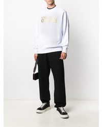 Мужской белый свитшот с вышивкой от VERSACE JEANS COUTURE