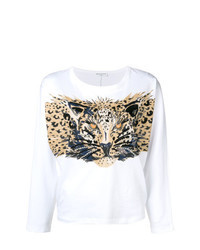 Белый свитшот с леопардовым принтом