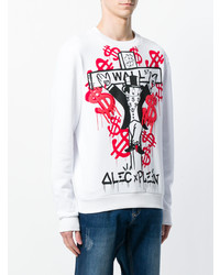 Мужской белый свитшот с принтом от Philipp Plein