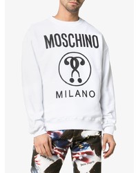 Мужской белый свитшот с принтом от Moschino
