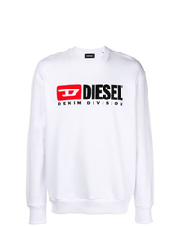 Мужской белый свитшот с принтом от Diesel