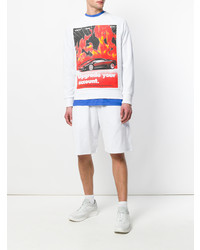 Мужской белый свитшот с принтом от Blood Brother