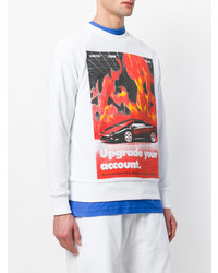 Мужской белый свитшот с принтом от Blood Brother