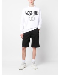 Мужской белый свитшот с принтом от Moschino