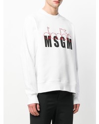 Мужской белый свитшот с принтом от MSGM