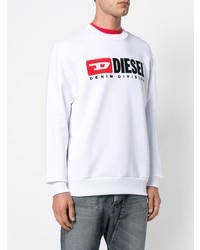 Мужской белый свитшот с принтом от Diesel