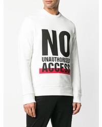 Мужской белый свитшот с принтом от Neil Barrett