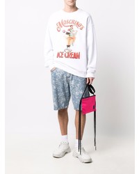 Мужской белый свитшот с принтом от Moschino