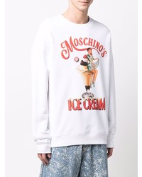 Мужской белый свитшот с принтом от Moschino