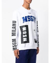 Мужской белый свитшот с принтом от MSGM