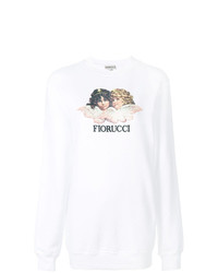 Белый свободный свитер с принтом от Fiorucci