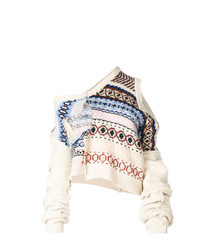Белый свободный свитер с принтом от Preen by Thornton Bregazzi