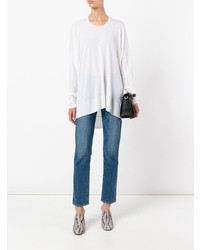 Белый свободный свитер от Calvin Klein