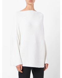 Белый свободный свитер от Calvin Klein
