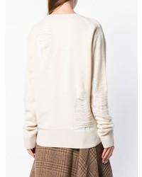 Белый свободный свитер от Helmut Lang