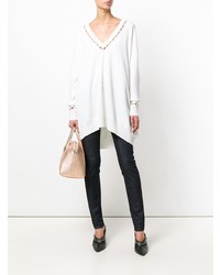 Белый свободный свитер от Givenchy