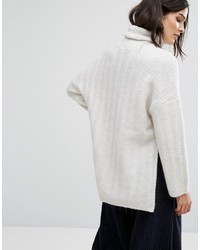 Белый свободный свитер от Selected