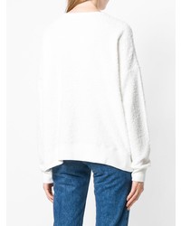 Белый свободный свитер от 6397