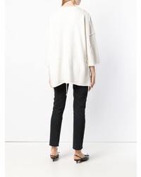 Белый свободный свитер от Dusan