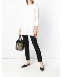 Белый свободный свитер от Dusan