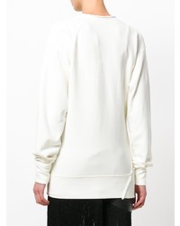 Белый свободный свитер от Helmut Lang