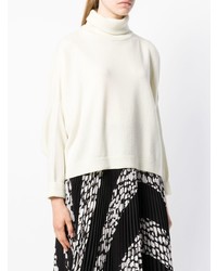 Белый свободный свитер от Dusan